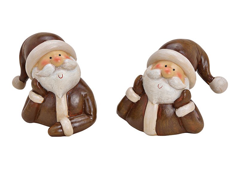 Babbo Natale testa di poli marrone 2-fold, (w/h/d) 12x10x8cm