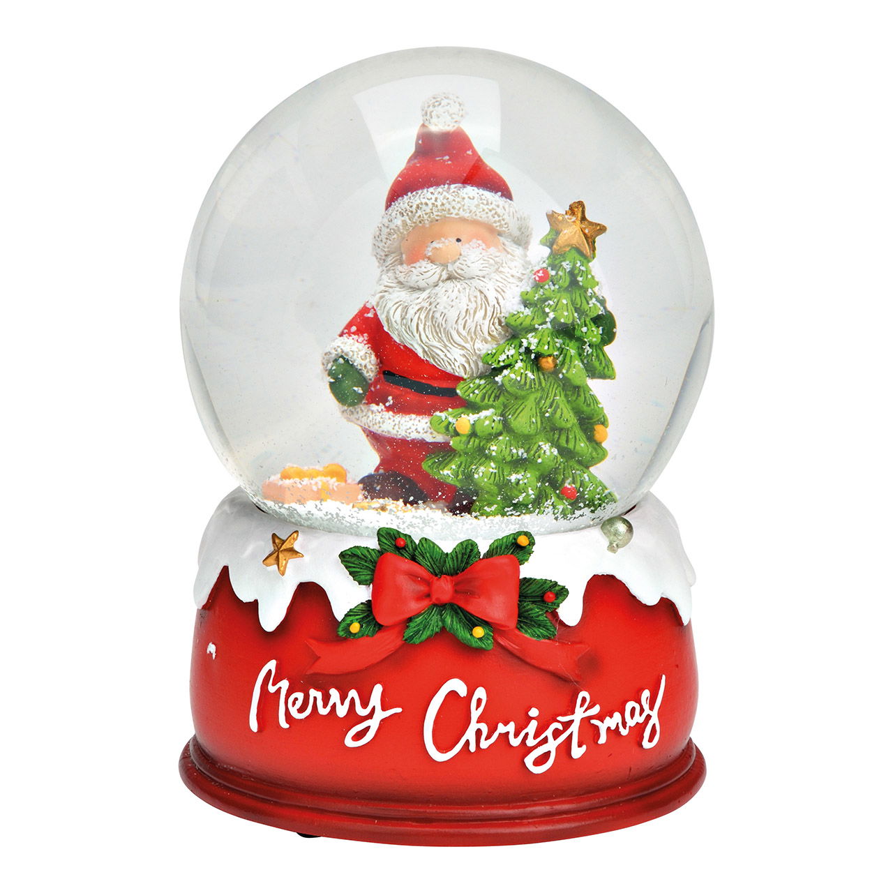 Muziekklok/sneeuwbol Kerstman van poly/glas kleurrijk (B/H/D) 11x14x11cm Muziekklok/sneeuwbol Kerstman van poly/glas kleurrijk (B/H/D) 11x14x11cm