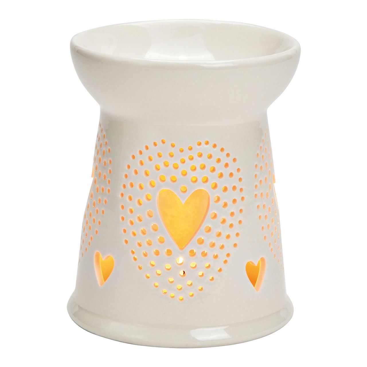 Lampada profumata a cuore in porcellana bianca (L/H/D) 10x12x10cm Lampada profumata a cuore in porcellana bianca (L/H/D) 10x12x10cm