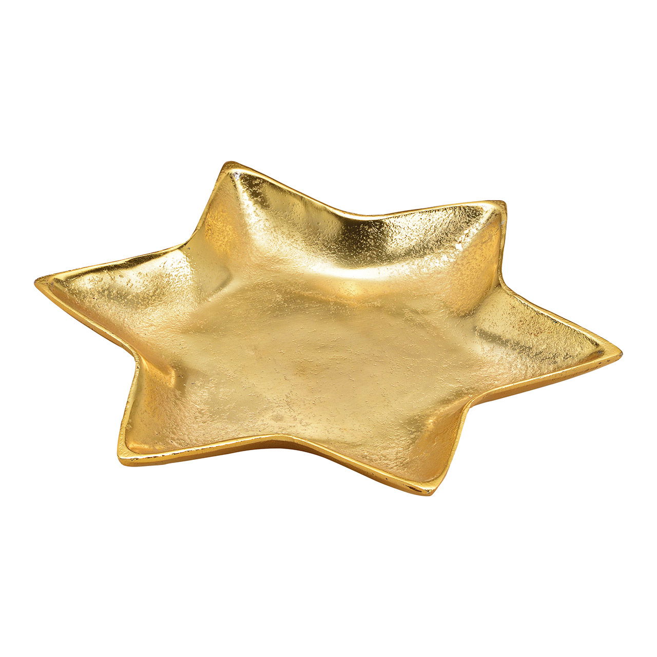 Decorative metal star plate, gold (W/H/D) 26x2x26cm