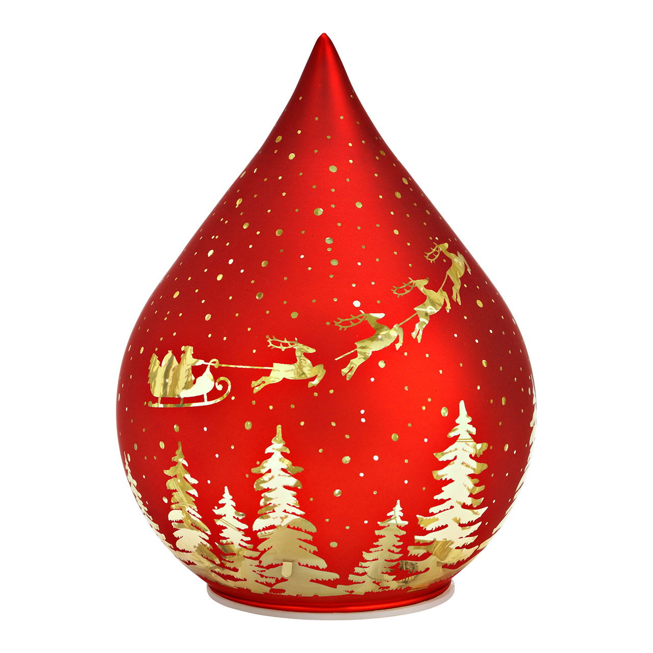 LED Leuchte Tropfen Weihnachtsdekor (exkl. 3xAAA) mit 6/18 Timer aus Glas, Rot (B/H/T) 11x16x11cm Töpferei, Krug, Vase, Kunst, Porzellan