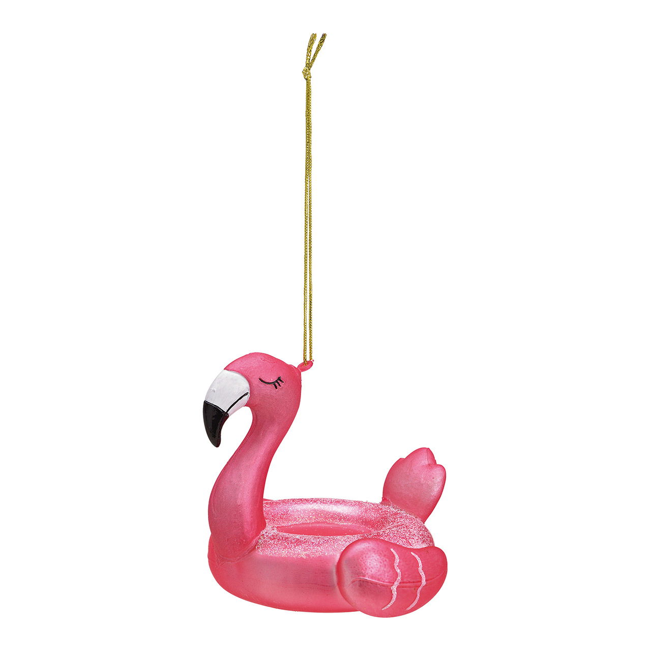 Christmas hanger flamingo air mattress made of glass pink/pink (W/H/D) 10x8x10cm