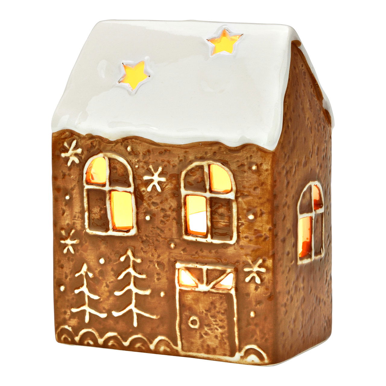 Light house gingerbread made of porcelain, brown (W/H/D) 11x14x6cm