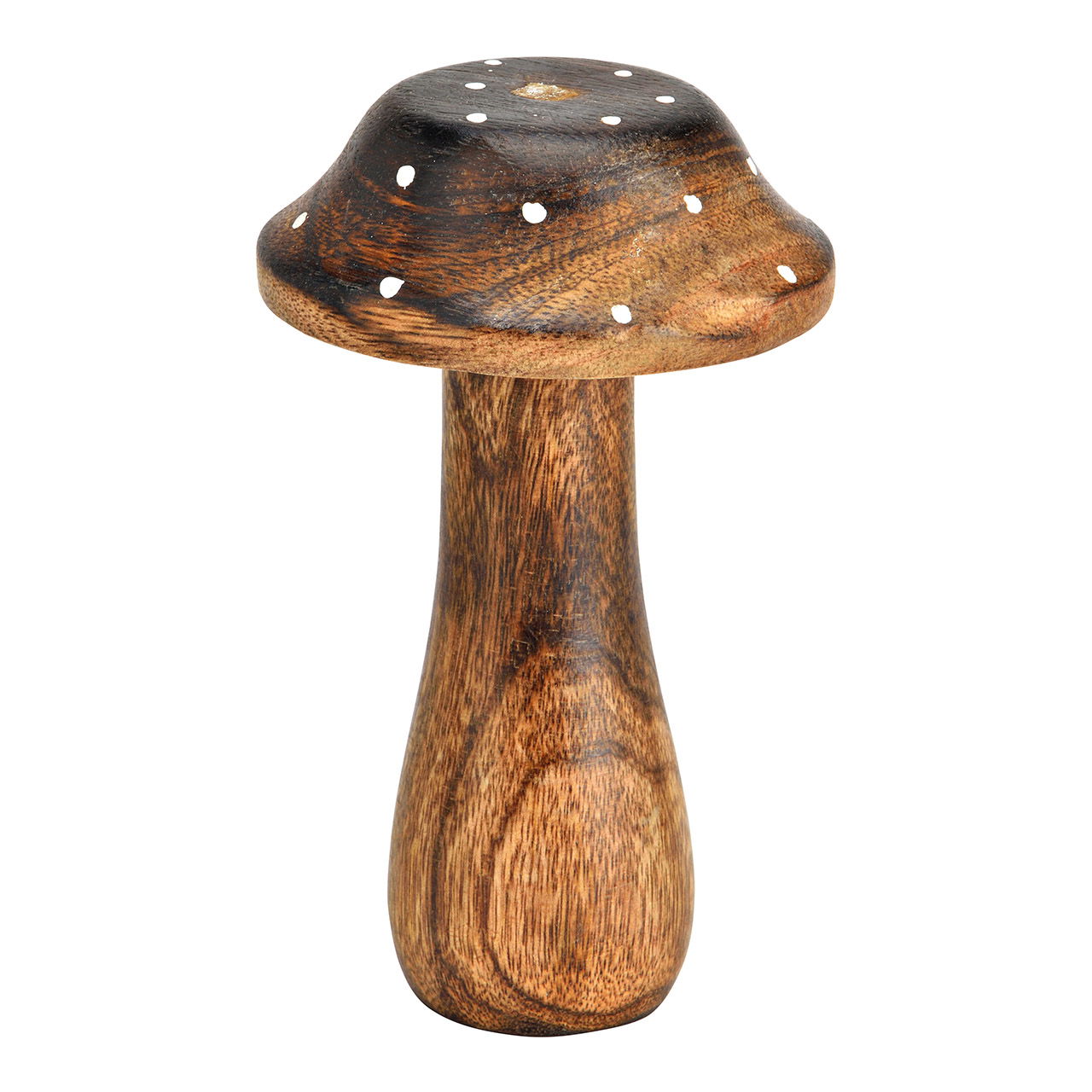 Champignon en bois de manguier marron foncé (L/H/P) 8x15x8cm