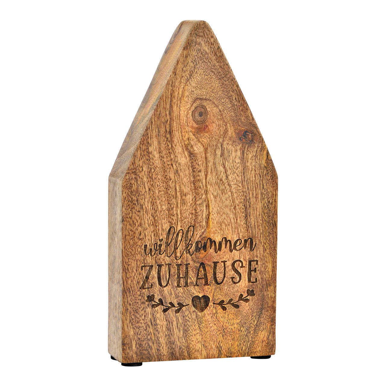 House stand, welcome home, made of natural mango wood (W/H/D) 12x25x4cm