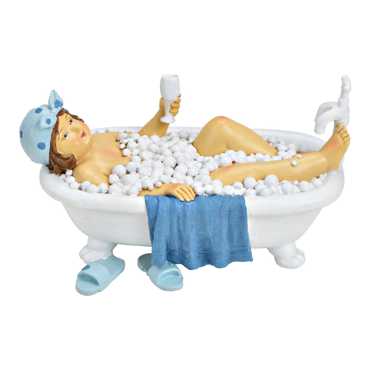 Frau in Badewanne aus Poly Weiß (B/H/T) 20x11x10cm