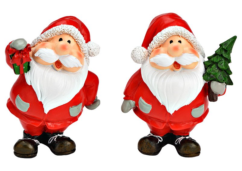 Babbo Natale in polietilene rosso 2 pieghe, (L/H/D) 7x10x6cm