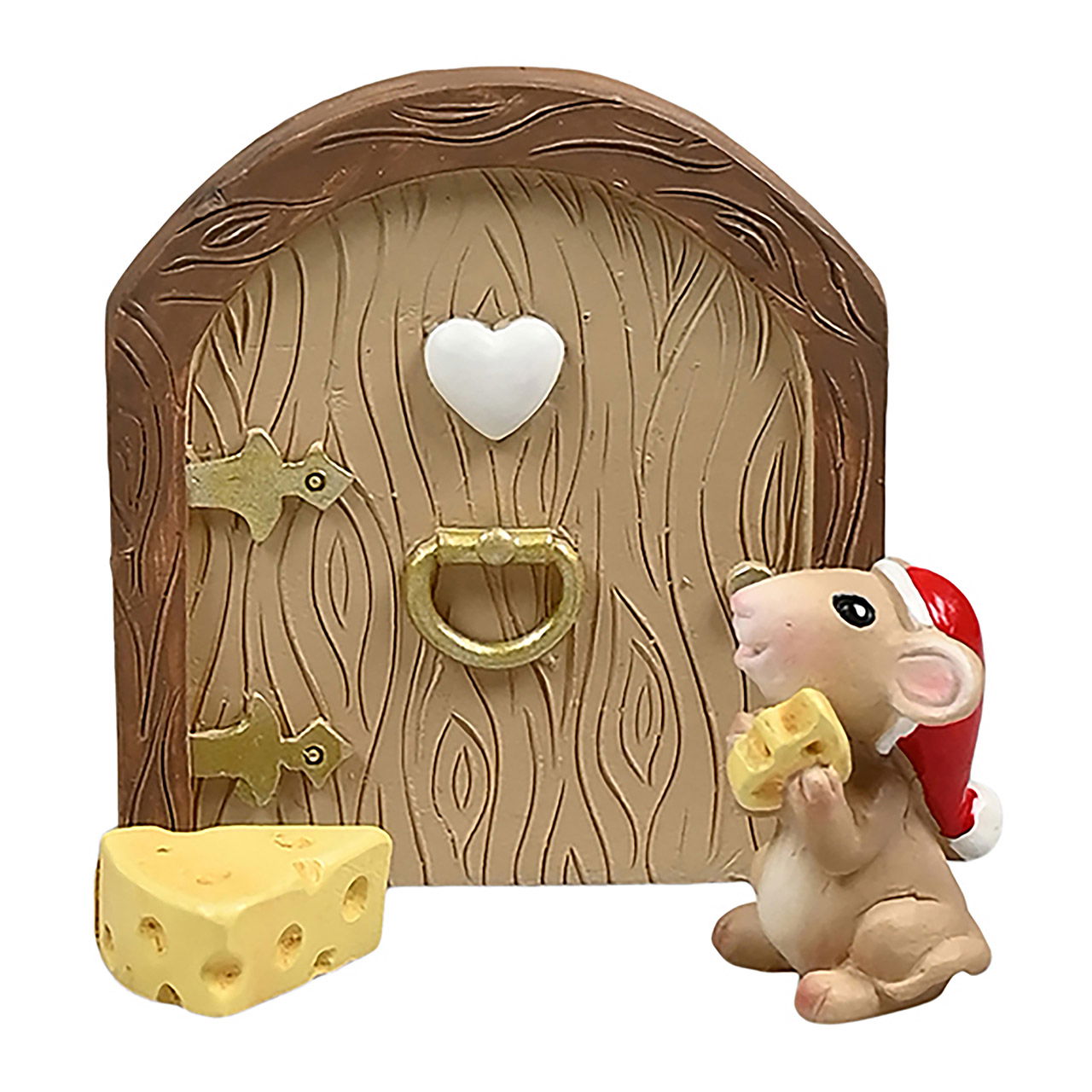 Accessorio per la porta di Babbo Natale segreto, set di porte di Babbo Natale segreto, topo, formaggio, set di 3, in polietilene marrone (L/A/D) 4x6x1cm