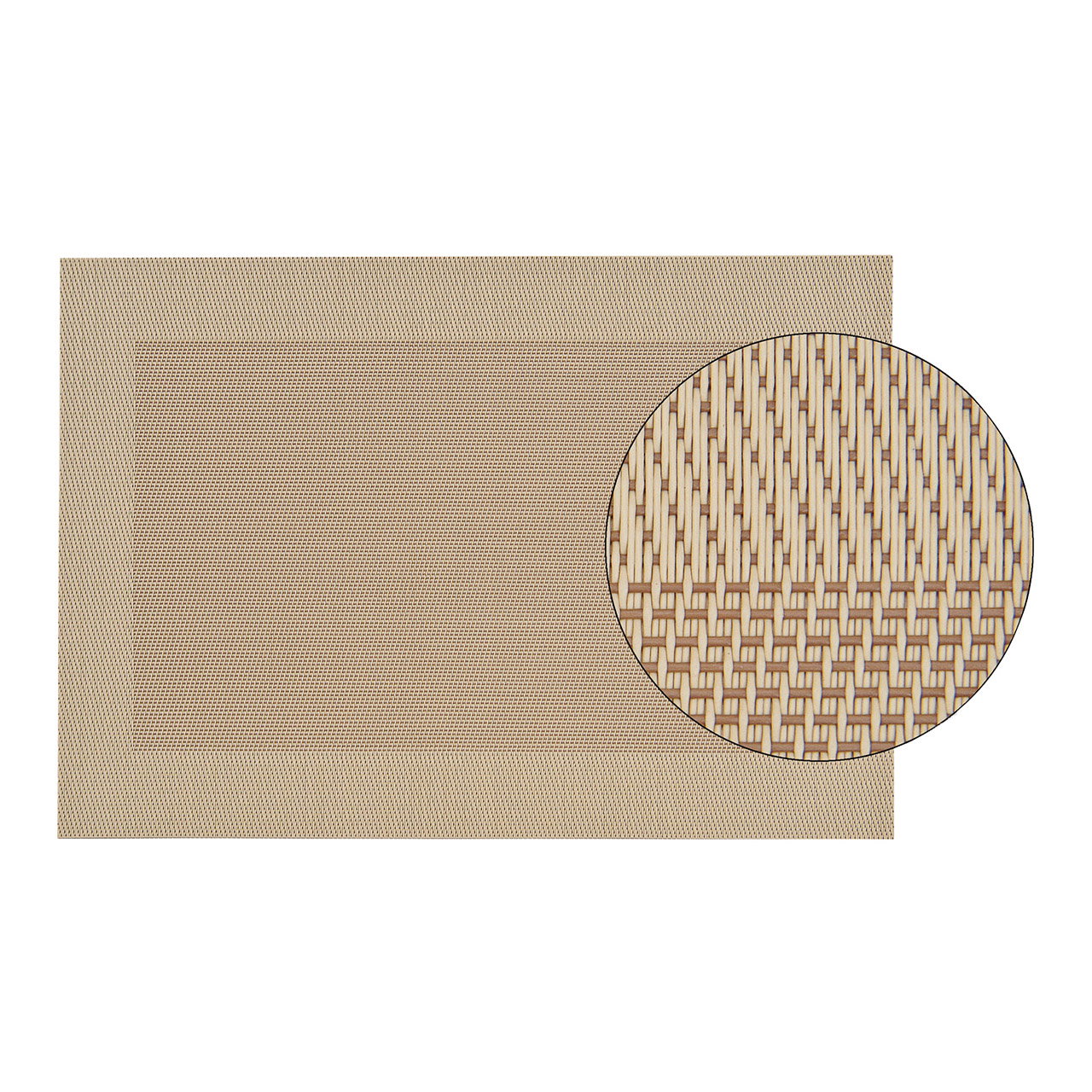 Tischset aus Kunststoff, beige mit Rand, (B/H) 45x30 cm Futonmatte, Sicherheitsunterlage, Gewebtes Muster, Beige, Teppichmatte