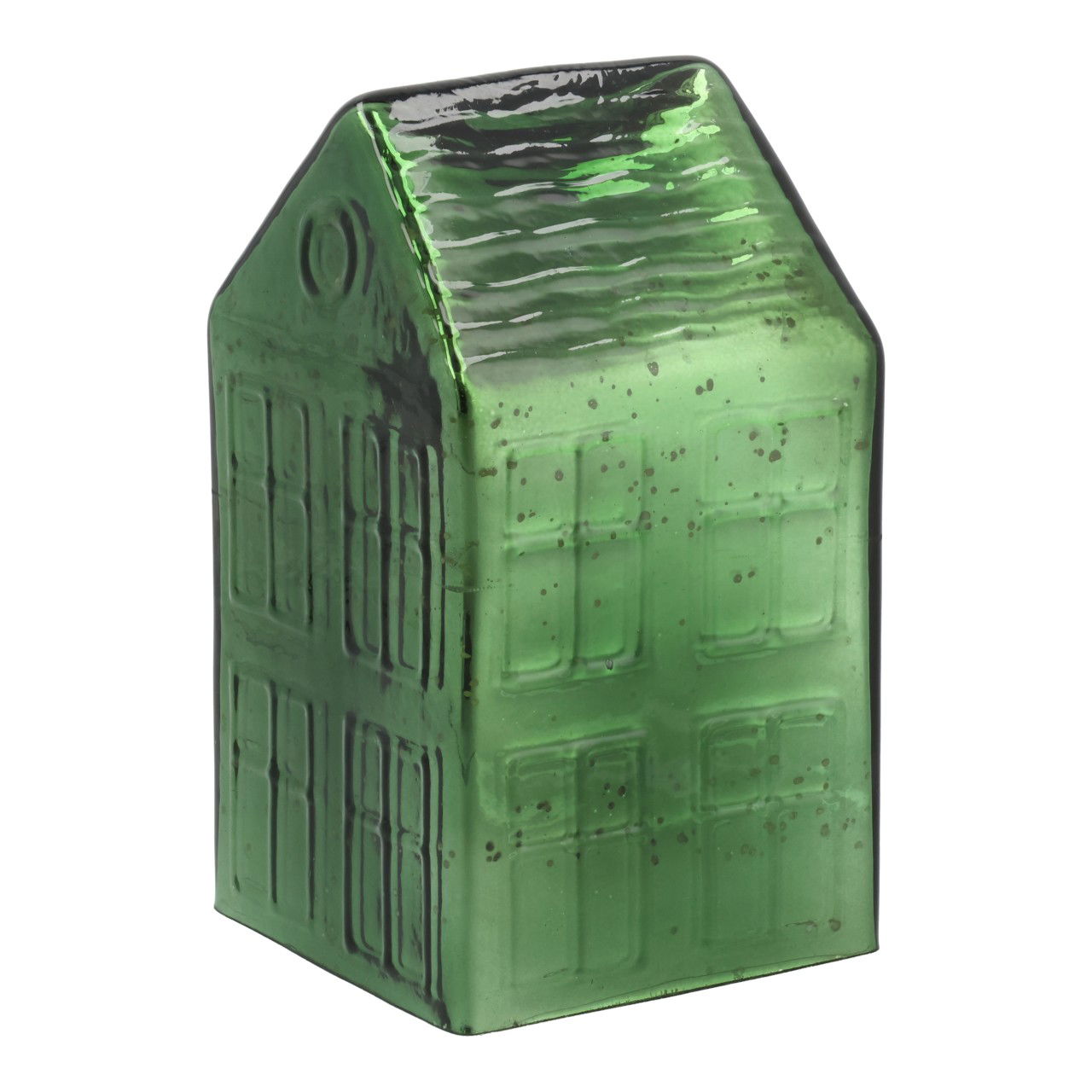 Casetta di vetro verde (L/H/D) 11x20x11cm Flasche