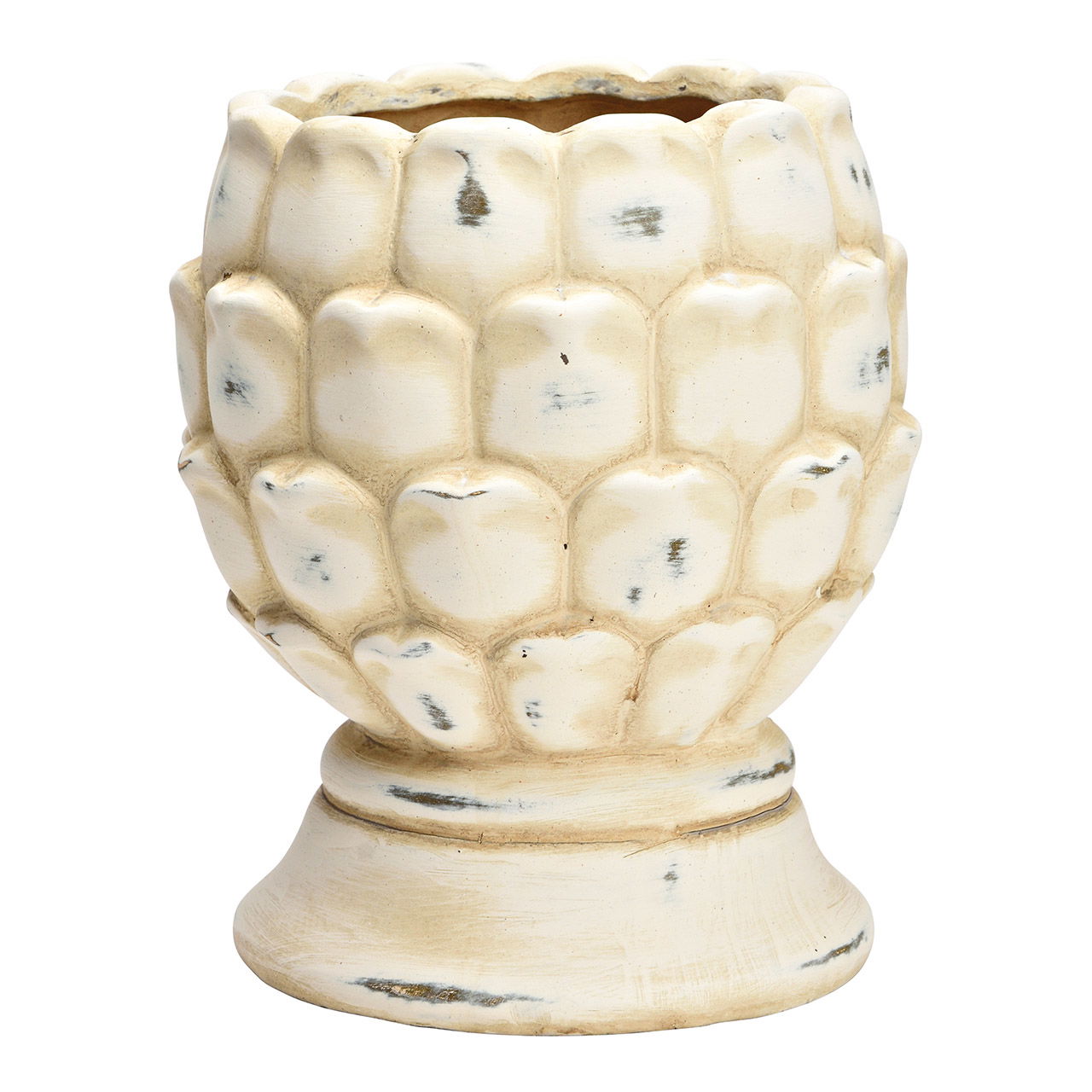 Blumentopf Zapfen aus Keramik beige (B/H/T) 15x17x15cm Blumentopf Zapfen aus Keramik beige (B/H/T) 15x17x15cm