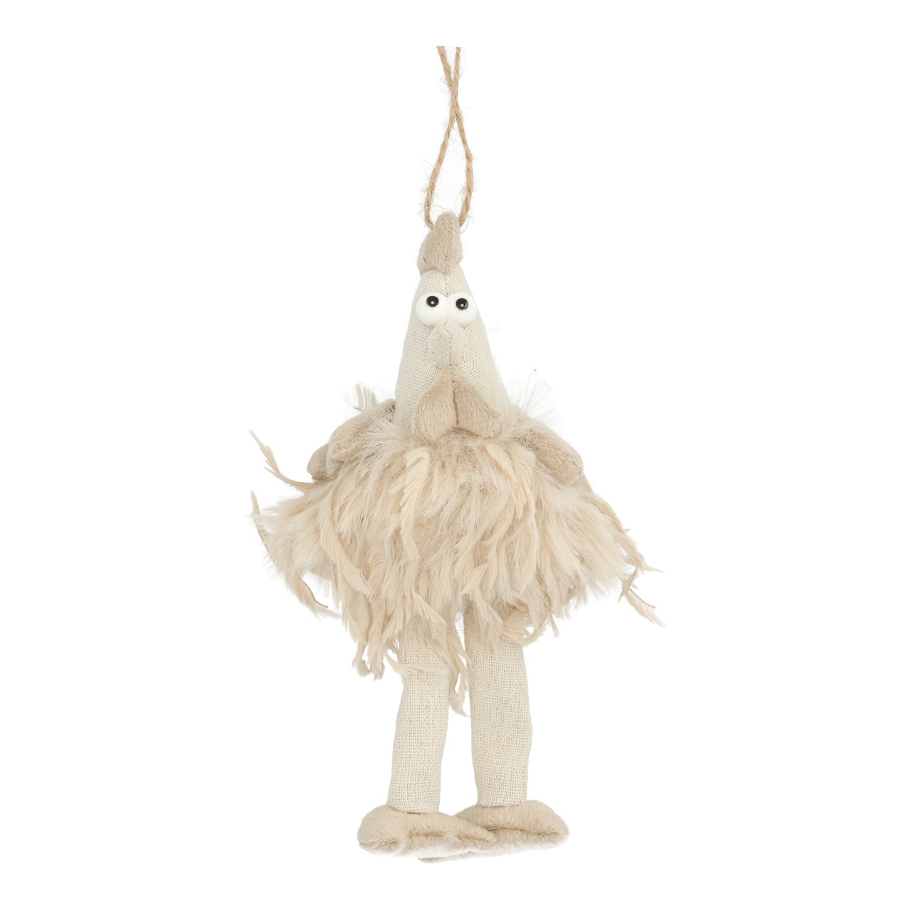 kuschelfigur, Hängedekoration, Stofffigur, Beige, Federrock