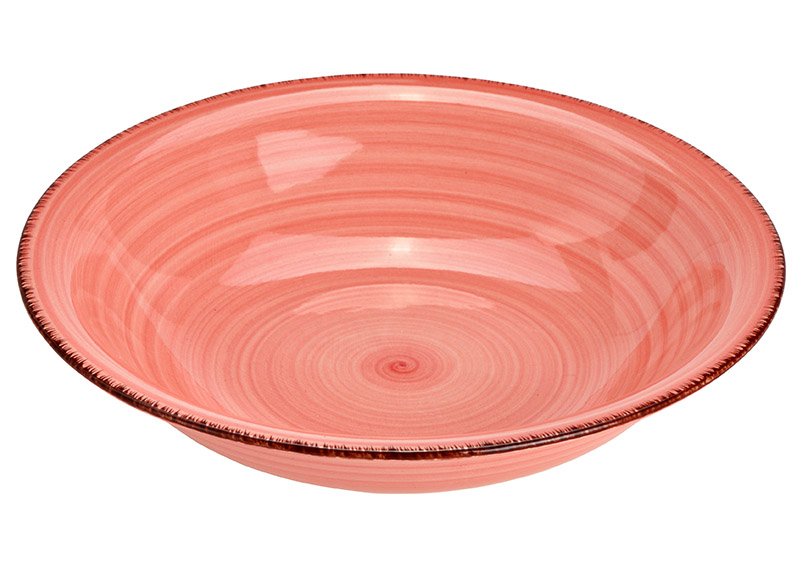 Stoneware bowl pink (W/H/D) 24x4x21cm