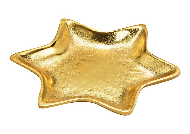 Deko Schale sternförmig aus Metall Gold (B/H/T) 16x1x16cm