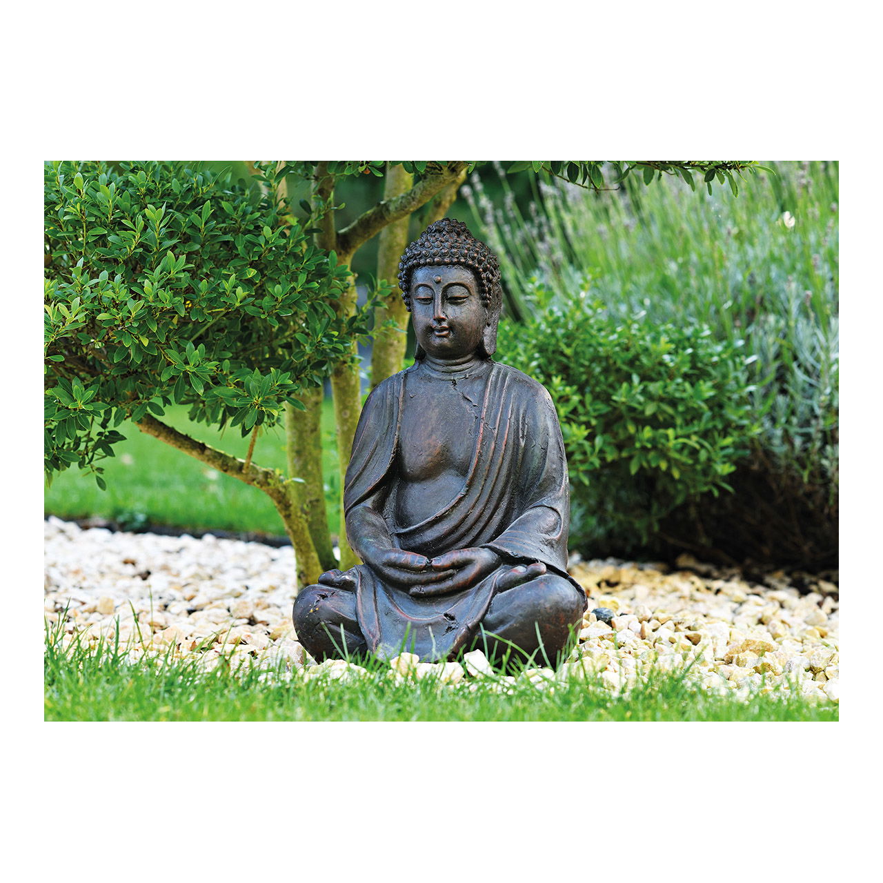 Buddha polyresin brown sitting 38cm