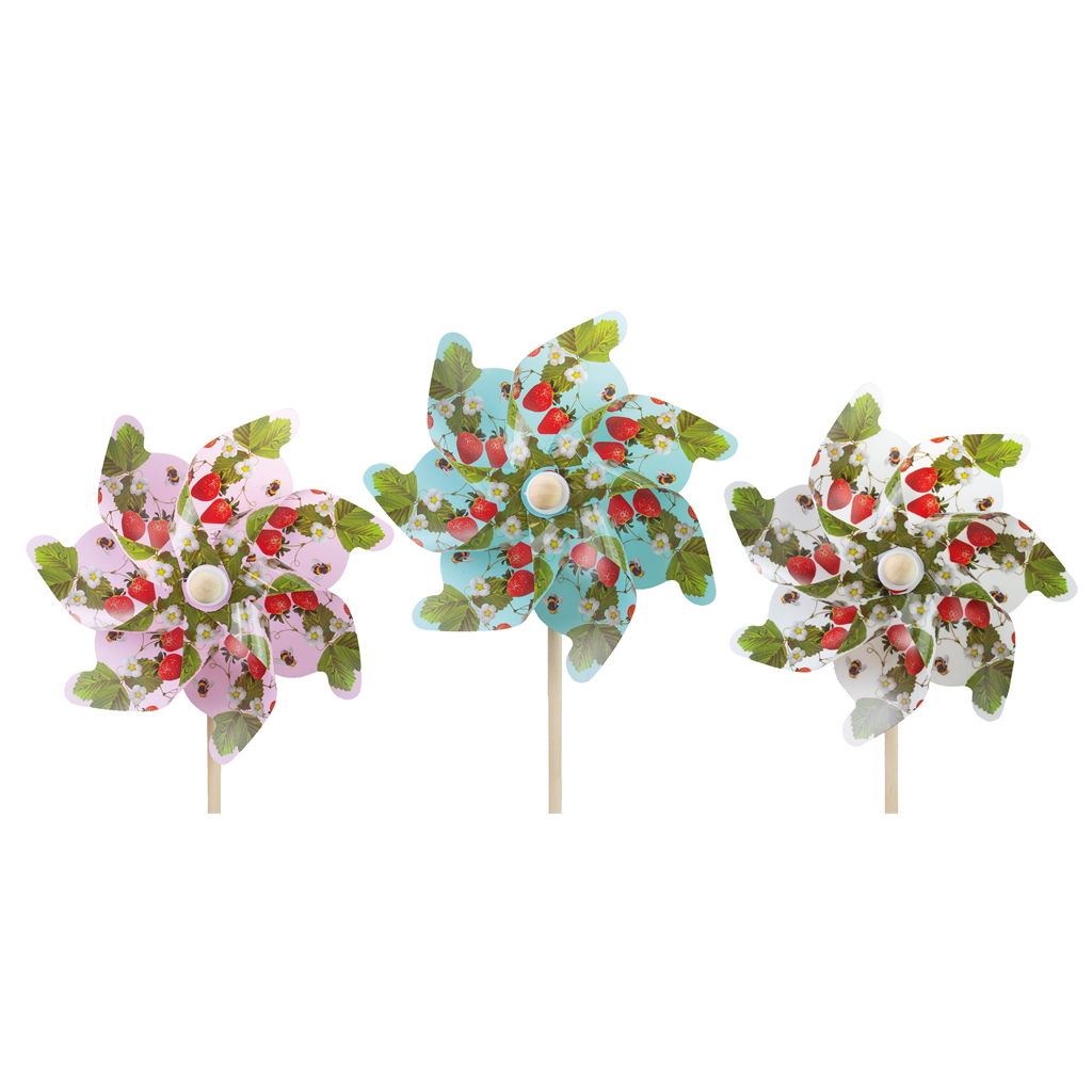 Wind wheel, plastic, 22cm, 1 piece, blue-green/pink/white assorted Zubehor, Essen, Süßigkeiten, Pflanze
