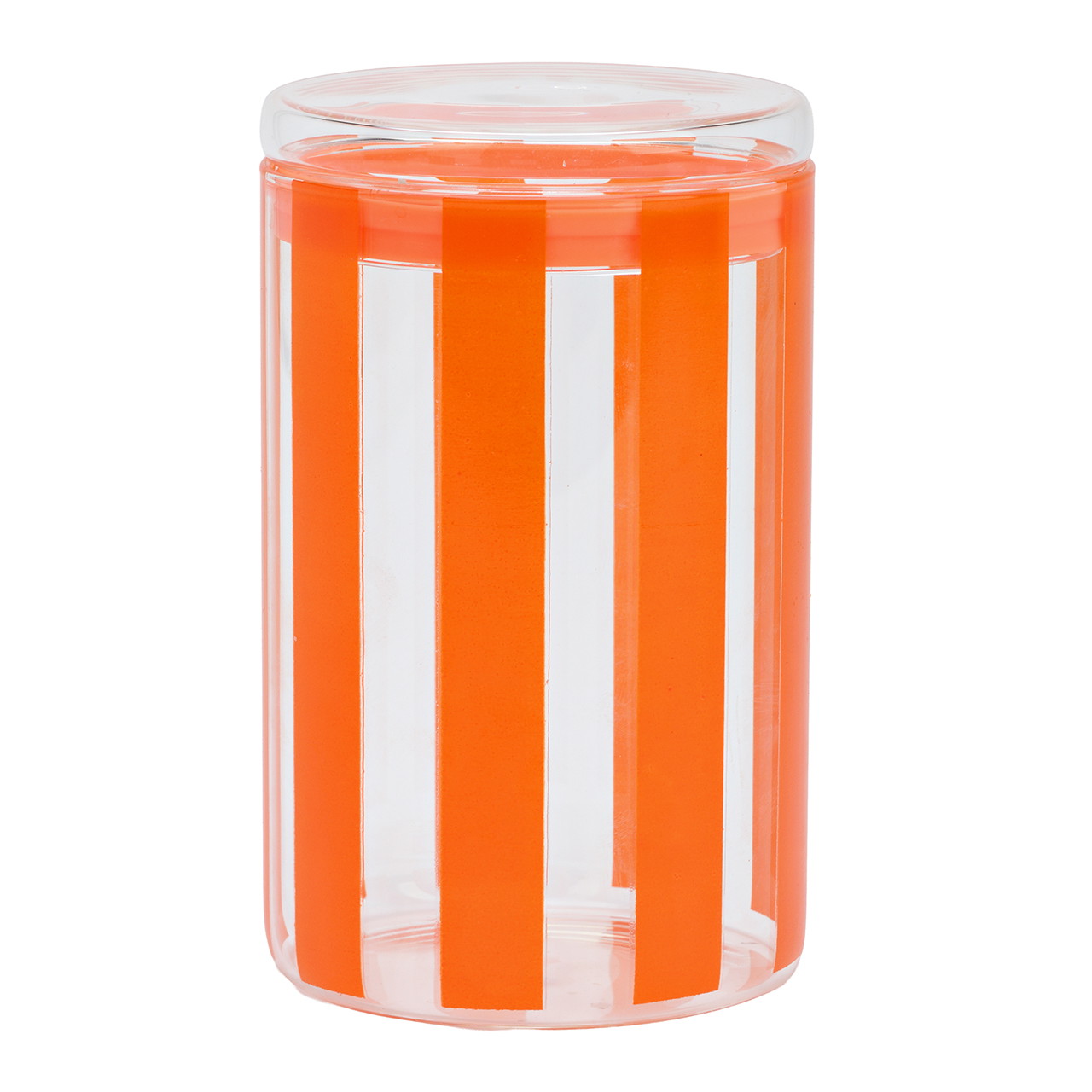 Vorratsglas gestreift aus Glas Orange (B/H/T) 10x16x10cm vase, orange, glas, gestreift, zylinder