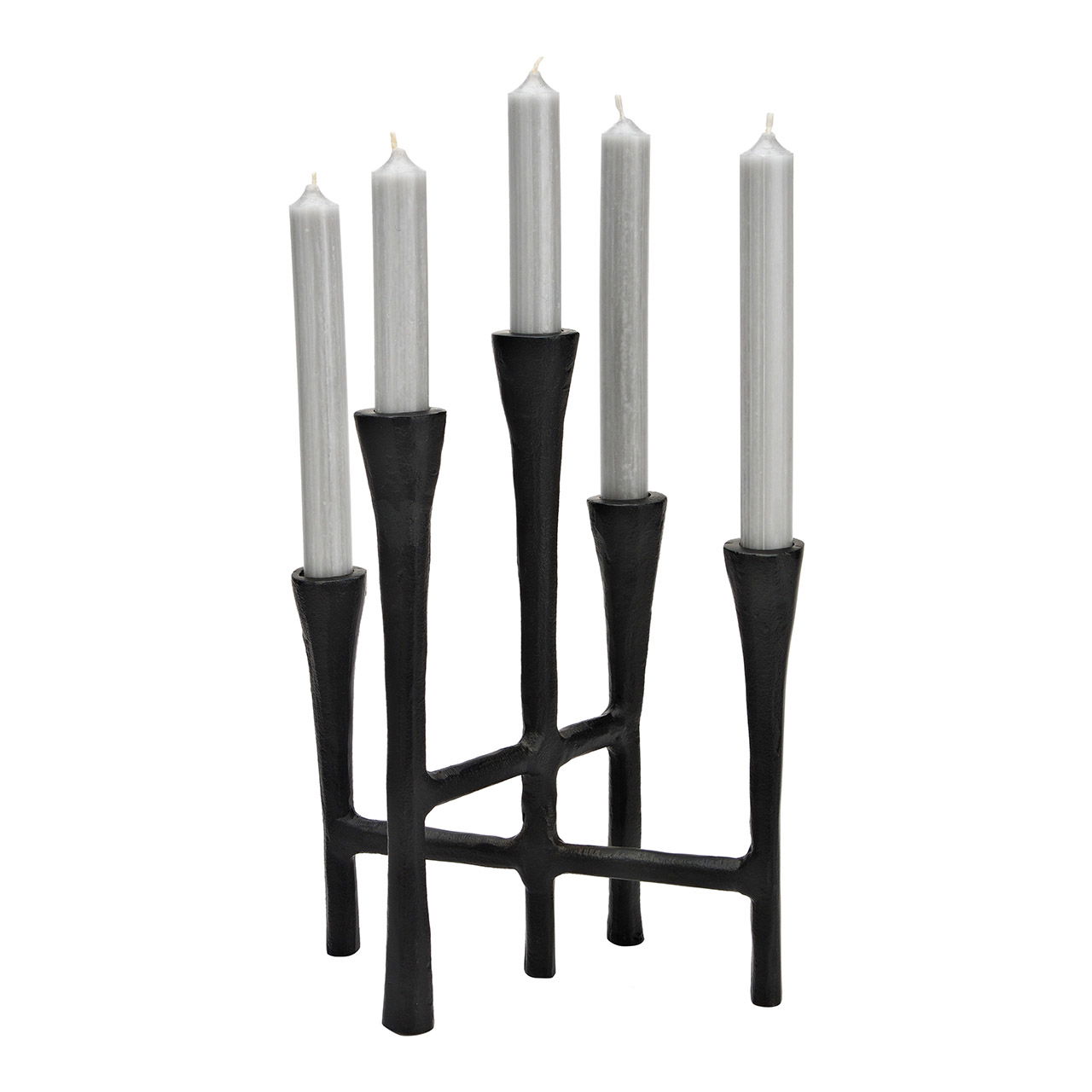 Candle holder for 5s candles metal black (W/H/D) 23x29x15cm