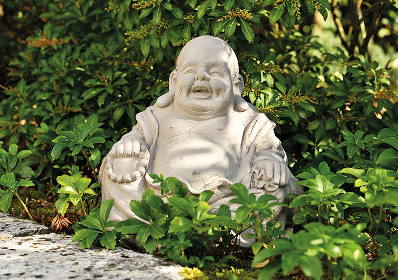 Buddha in grau, Magnesia, B35 x T30 x H32 cm