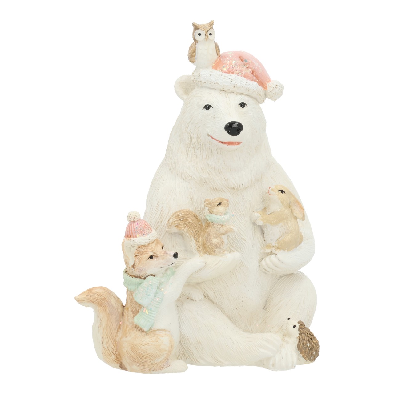 Animali, orso in polietilene bianco (L/H/D) 11,5x15,5x9cm Winter, Polarbär, Schneekugel, Figur, Tiere