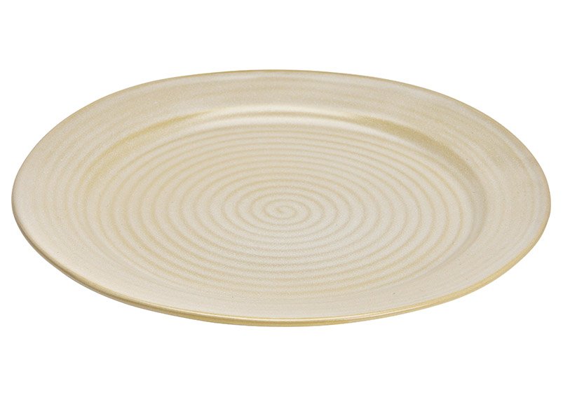 Crème aardewerk bord (w/h/d) 27x2x27cm
