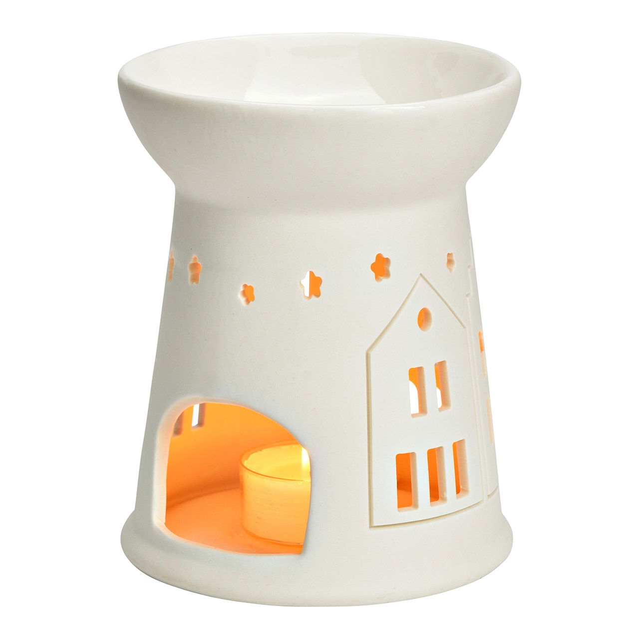 Lámpara aromática de porcelana, blanca (A/A/A) 10x12x10cm