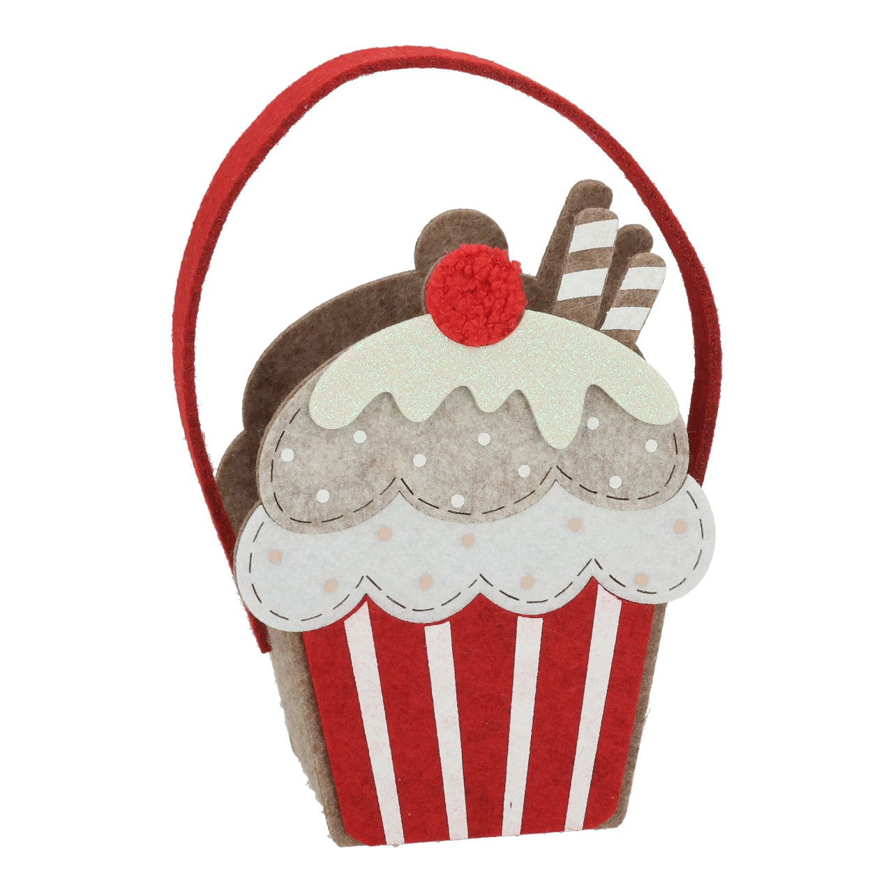 Cesta cupcake de fieltro Colorida (A/A/A) 12x15x7cm Törtchen, Essen, Zubehör, Handtasche, Korb