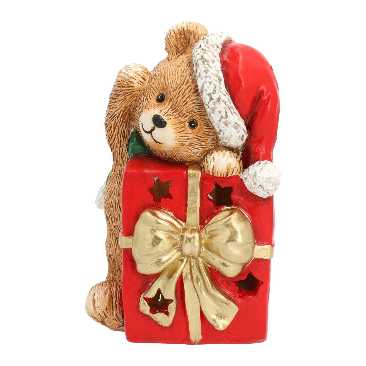 Bär mit Geschenk LED aus Poly Bunt (B/H/T) 10x16x10cm Bär mit Geschenk LED aus Poly Bunt (B/H/T) 10x16x10cm