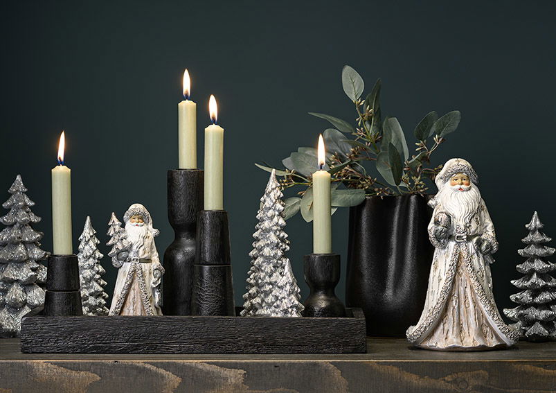 Babbo Natale in polietilene argentato 2 pieghe, (L/H/D) 13x23x10cm Babbo Natale in polietilene argentato 2 pieghe, (L/H/D) 13x23x10cm