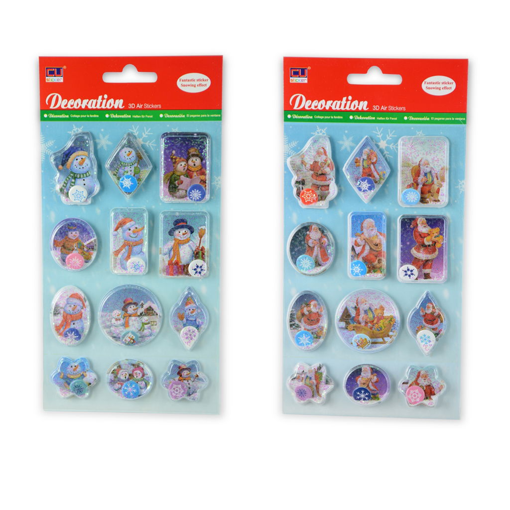 3D Sticker. 2 Motivkarten. PVC. 10.5x17 cm. 12 St./ Kte.