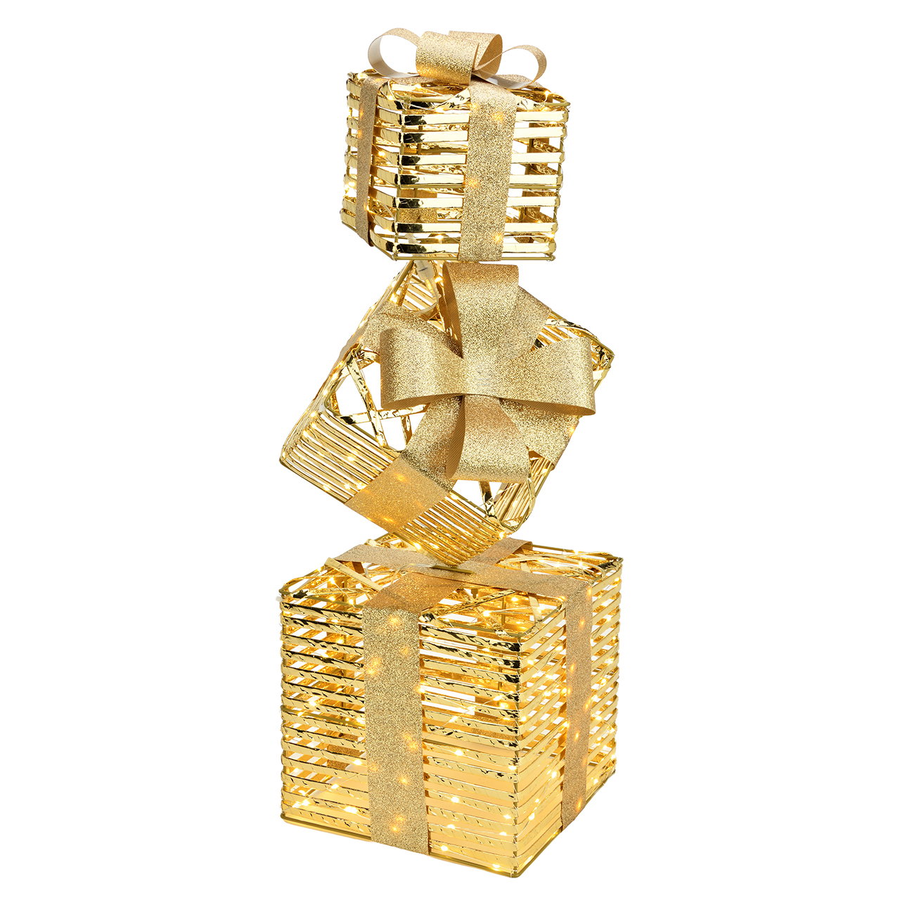 Leucht Geschenk 350er LED mit Timer 6/18H, warm weiß, IP44 Adapter 4,5V,6 W aus Kunststoff gold (B/H/T) 25x73x25cm Leucht Geschenk 350er LED mit Timer 6/18H, warm weiß, IP44 Adapter 4,5V,6 W aus Kunststoff gold (B/H/T) 25x73x25cm