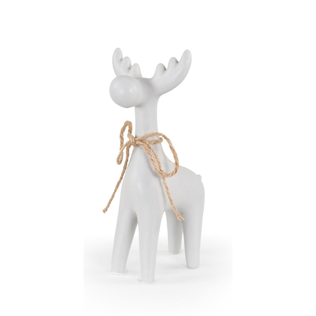 Moose with scarf, ceramic, 10x7x18cm, 1 piece, gray Figur, Kunst, Porzellan, Töpferei