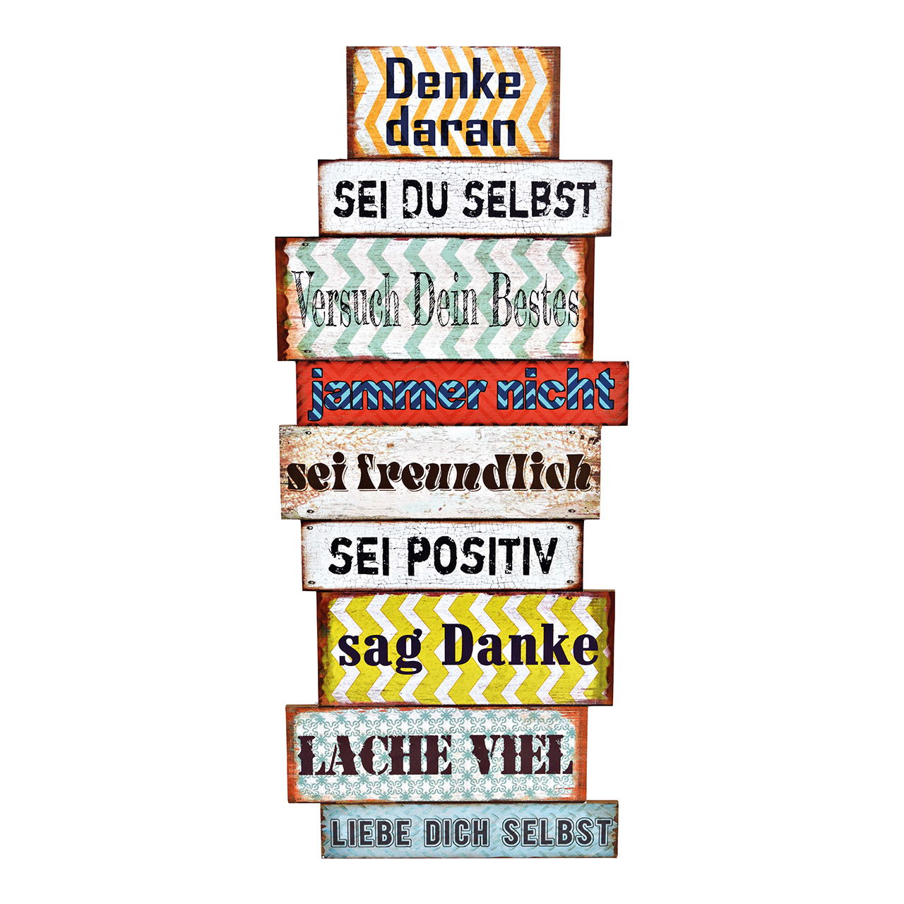 Wandbild Spruch aus Holz, Bunt (B/H/T) 40x95x2,5cm Wandbild Spruch aus Holz, Bunt (B/H/T) 40x95x2,5cm