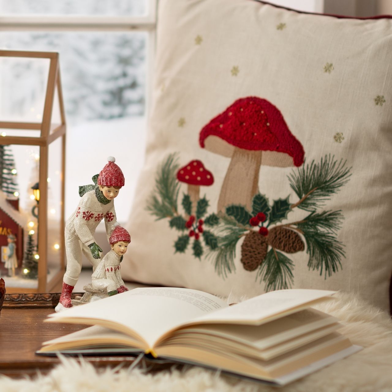 Kissen, Motive-Motiv, Pilz, Weihnachten, Dekoration