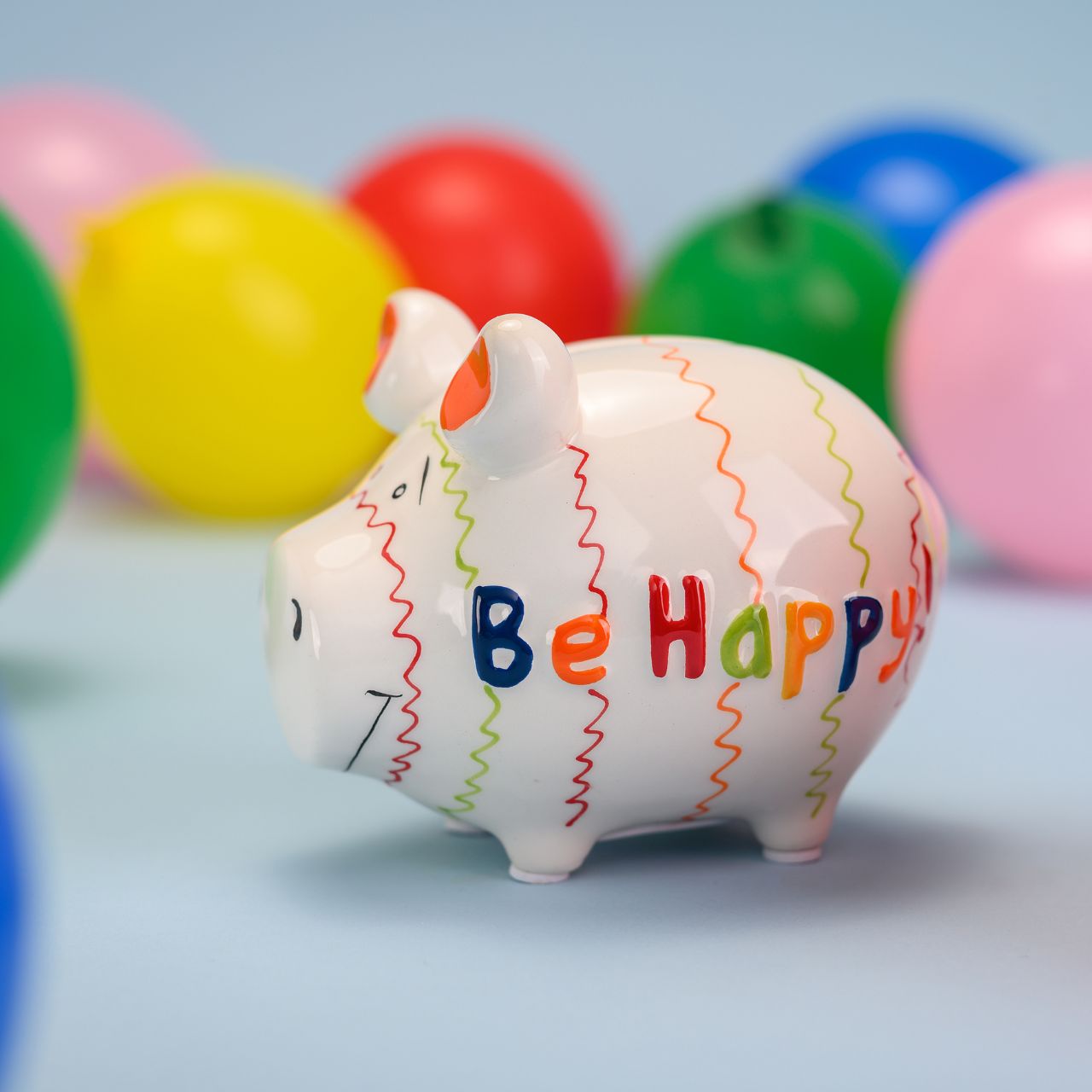 Spardose KCG Kleinschwein, Be Happy, aus Keramik (B/H/T) 12,5x9x9 cm