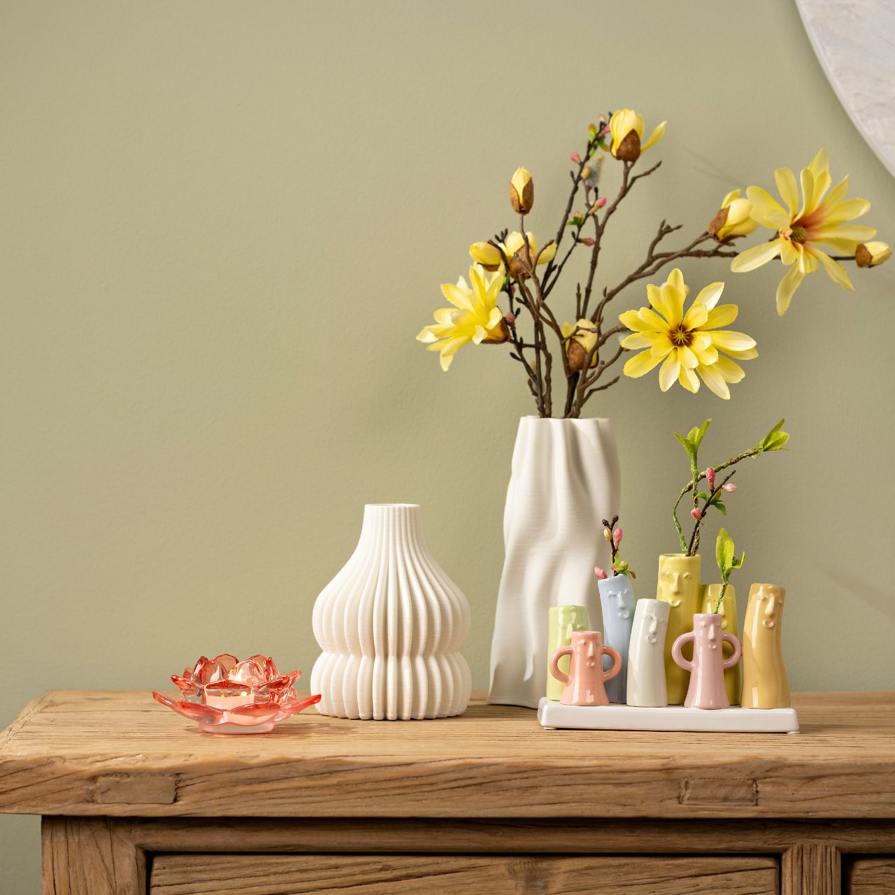 Vaso per facce in ceramica, colorato (L/H/D) 18x12x8cm Vaso per facce in ceramica, colorato (L/H/D) 18x12x8cm