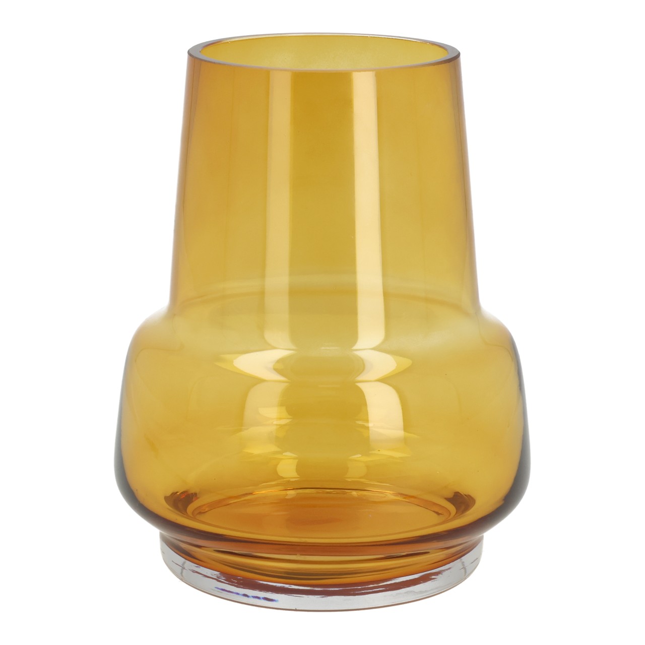 Vase en verre orange (L/H/P) 15 x 19 x 15 cm Glasvase, Vase, Amberglas, Translational, Rundboden