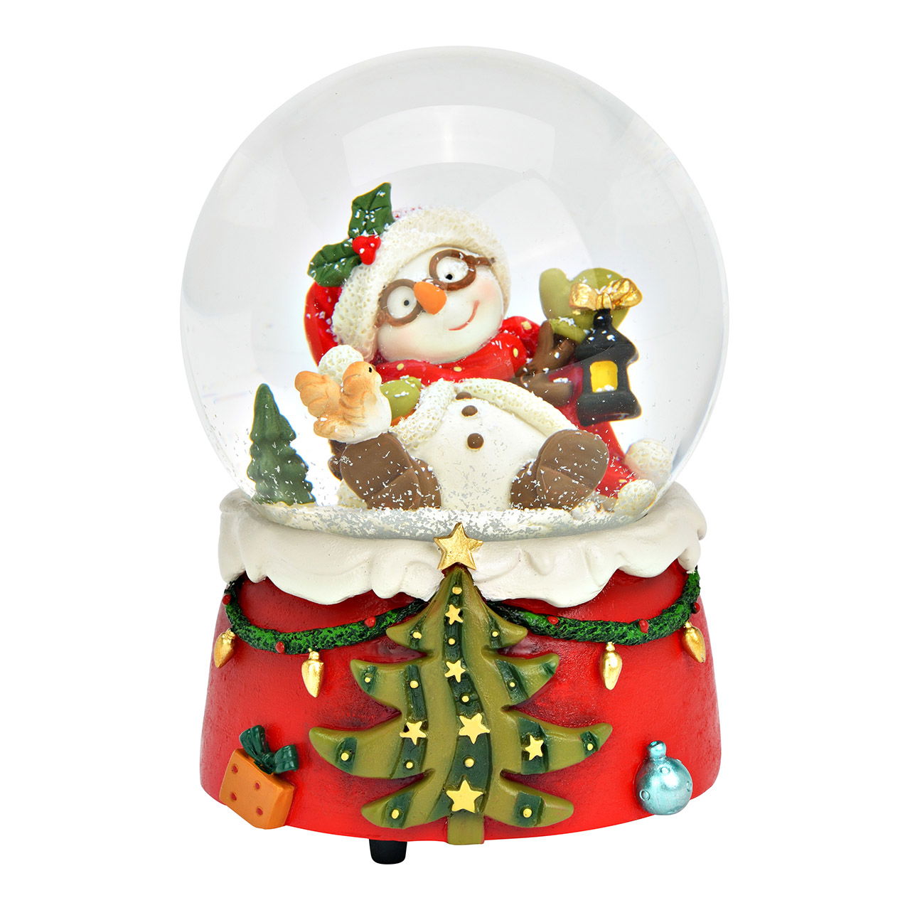 Muziekdoos/sneeuwbol sneeuwpop kerstmotief met muziek gemaakt van glas/poly, kleurrijk (B/H/D) 10x14x10cm Muziekdoos/sneeuwbol sneeuwpop kerstmotief met muziek gemaakt van glas/poly, kleurrijk (B/H/D) 10x14x10cm