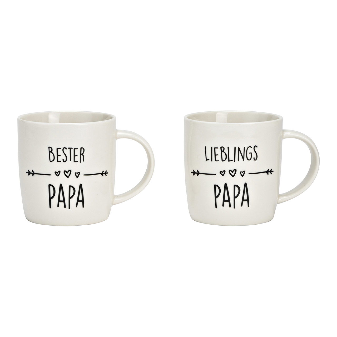 Tazza, Miglior papà, Papà preferito in porcellana bianca a 2 pieghe, (L/A/D) 9x9x7cm, 340ml