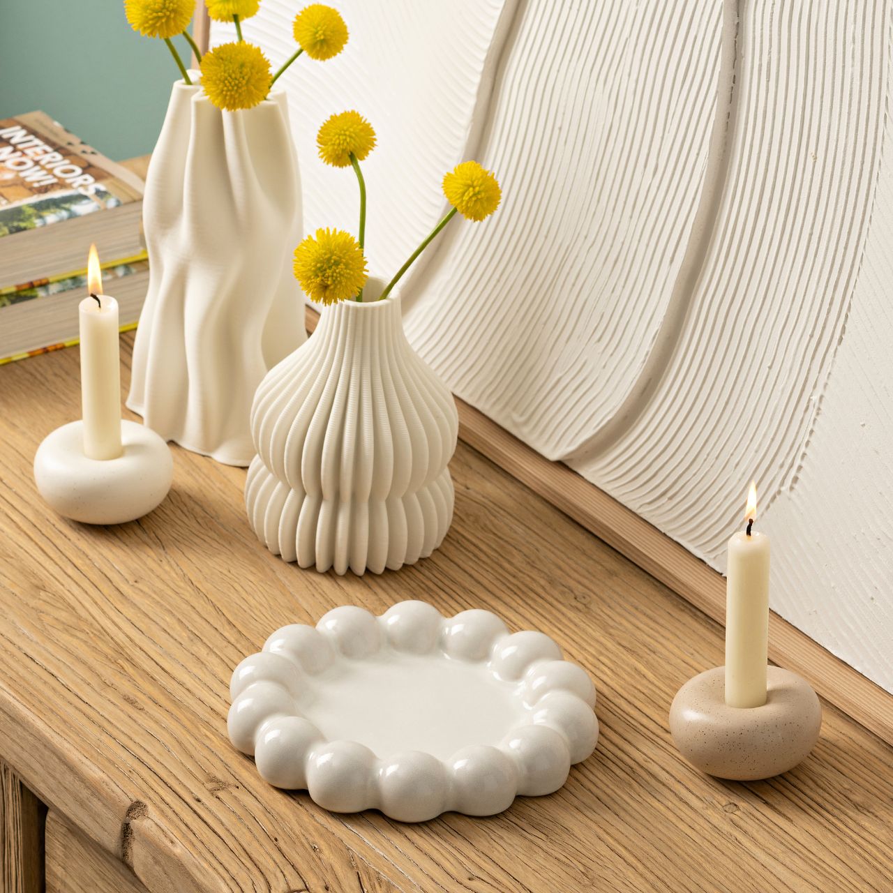 Assiette décorative en céramique, blanc (L/H/P) 20x3x20cm Assiette décorative en céramique, blanc (L/H/P) 20x3x20cm