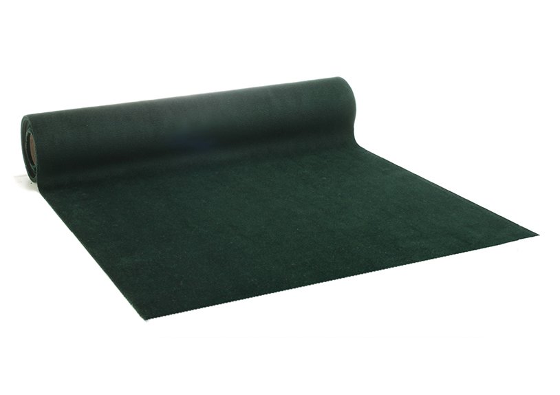 Chemin de table VELVET DELUXE 2,5m x 28cm, vert foncé, 100% polyester, 5354.02528.69