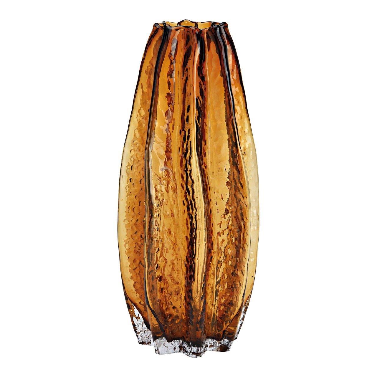 Vase of glass brown (W/H/D) 13x30x13cm