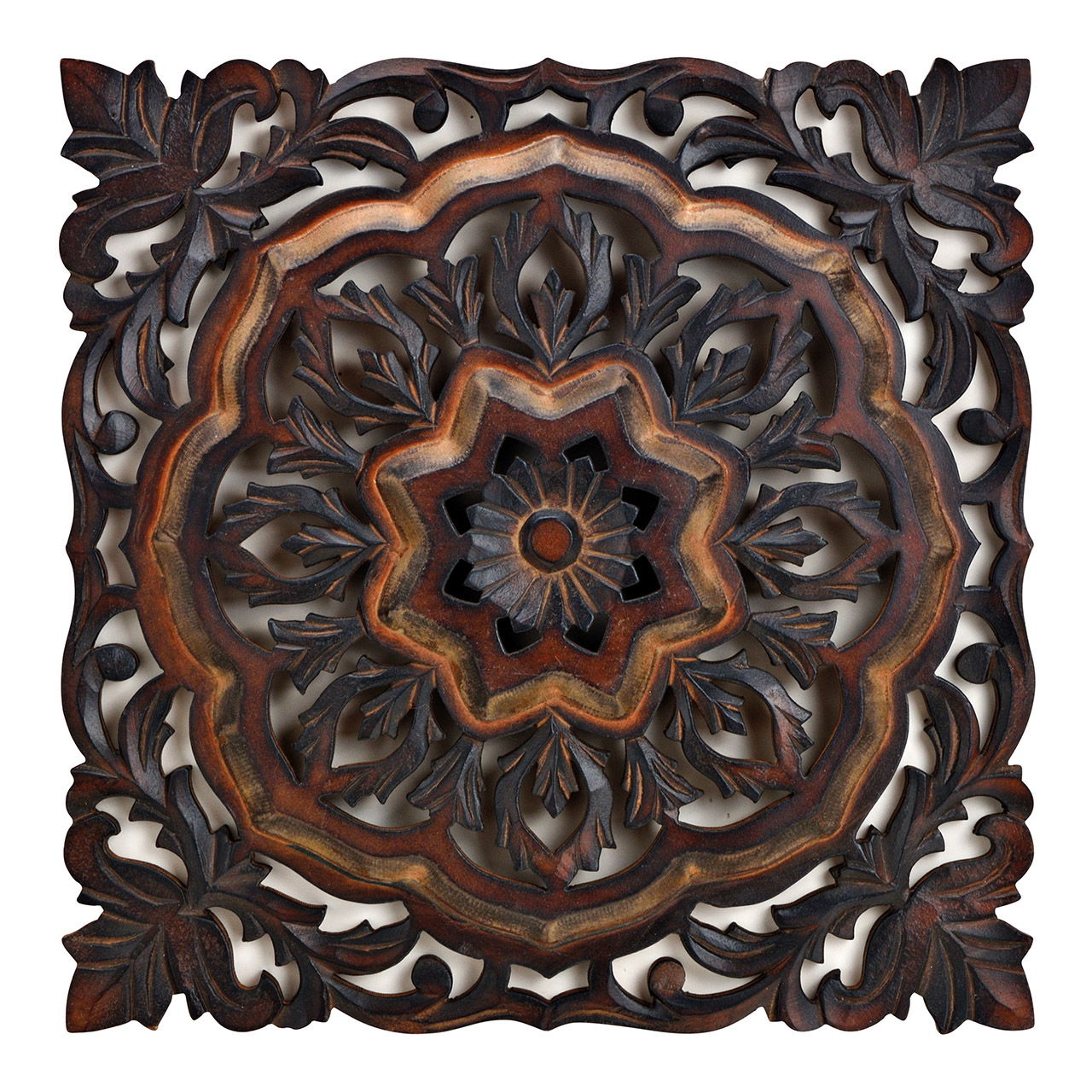 Wandhänger 3D Blumen Dekor aus Holz, Braun (B/H/T) 40x40x3cm Wandhänger 3D Blumen Dekor aus Holz, Braun (B/H/T) 40x40x3cm
