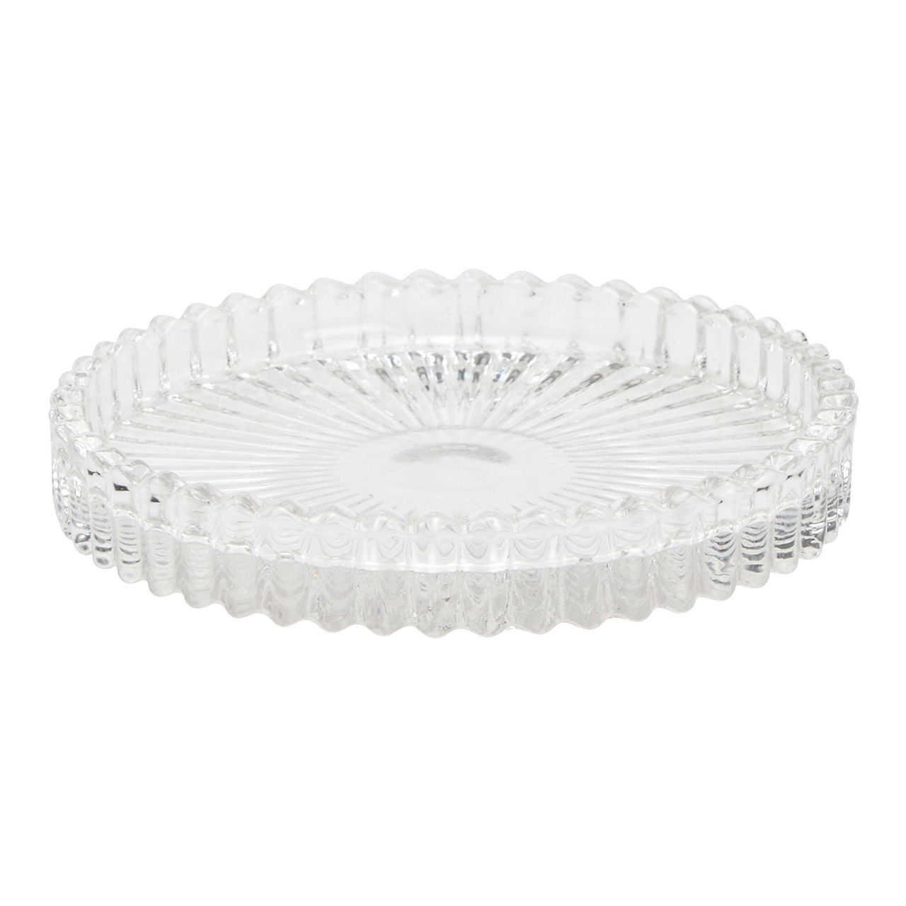 Kerzenteller aus Glas Transparent (B/H/T) 10x2x10cm Kerzenteller aus Glas Transparent (B/H/T) 10x2x10cm