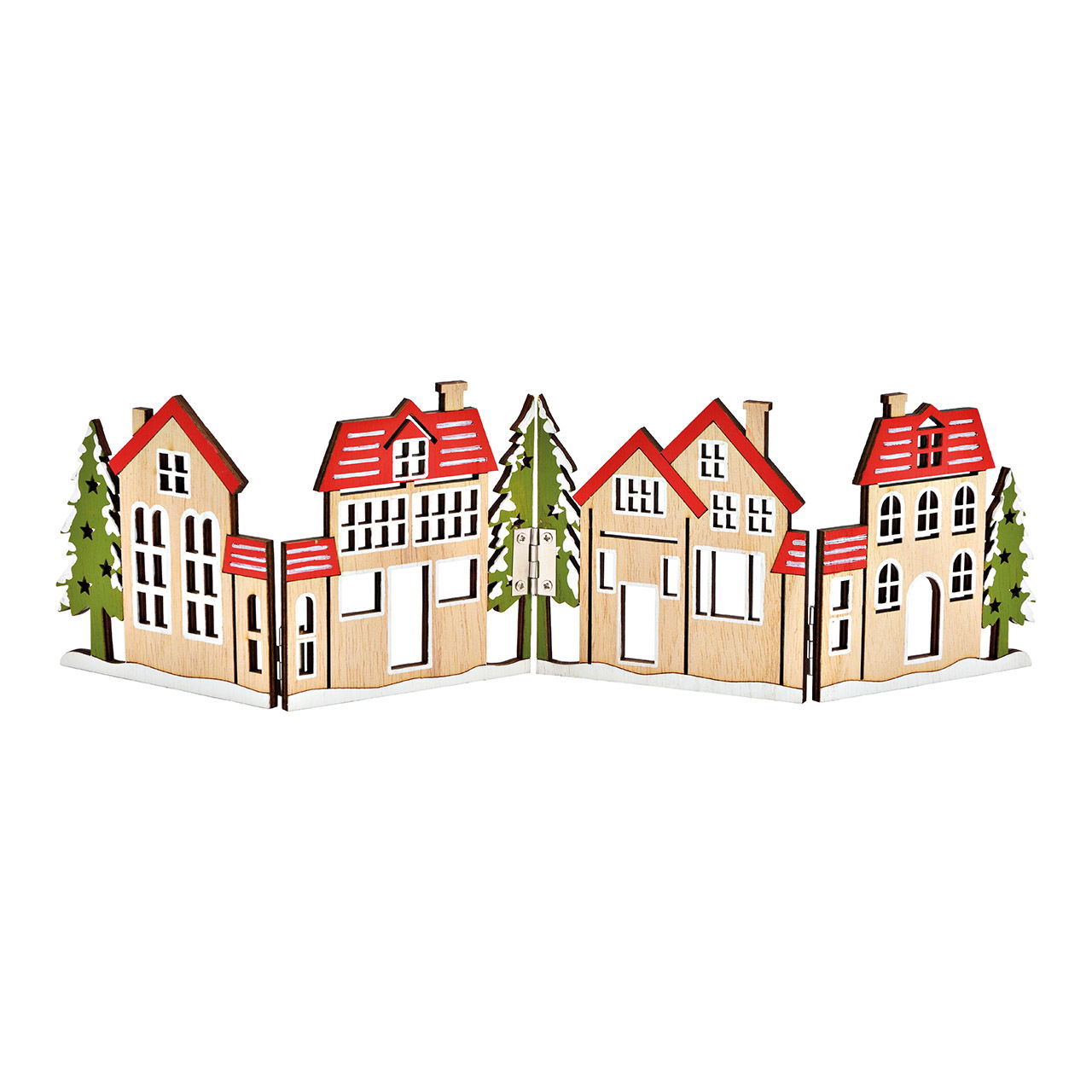 Wooden stand-up houses colorful (W/H) 29x10cm