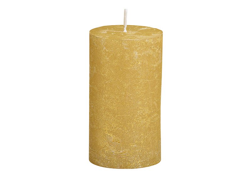 Cera candela shimmer finitura oro (w/h/d) 6,8x12x6,8cm