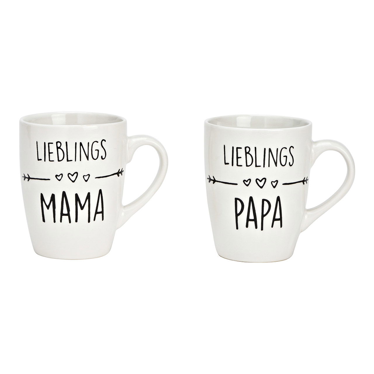 Taza, Mamá favorita, Papá favorito gres blanco 2 pliegues, (A/A/P) 8x10x6cm