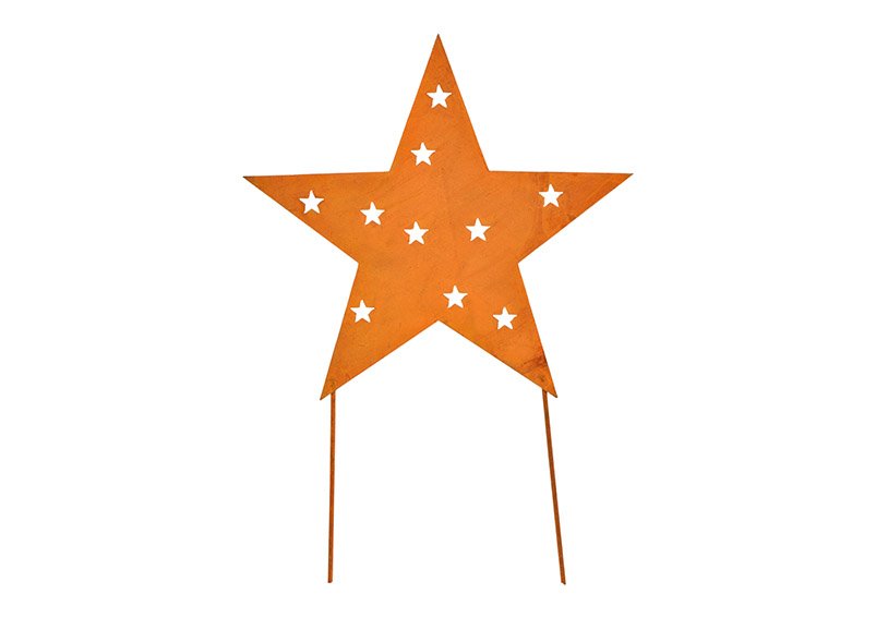 Plug star, rusty finish, made of metal brown (W/H) 21x34cm