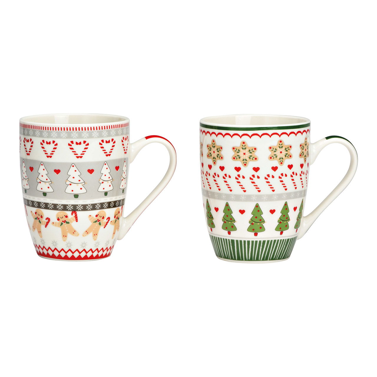 Taza motivos navideños de porcelana blanca 2 pliegues, (A/A/P) 12x10x8cm 340ml