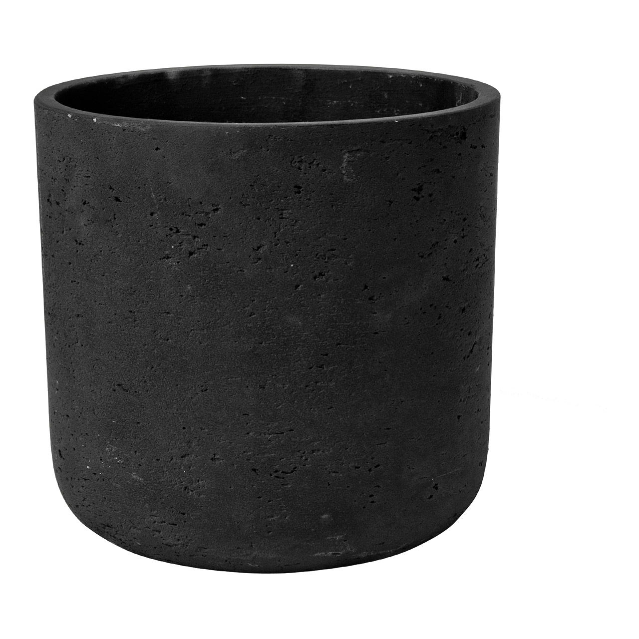 Fiberclay flower pot black (W/H/D) 18x18x18cm